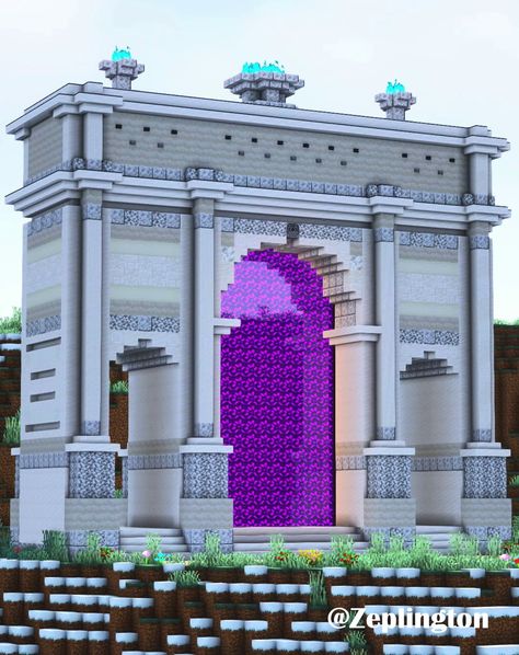 Ancient Greek/Roman Nether Portal #minecraft #minecraftbuilds Ancient Minecraft Builds, Greek Mythology Minecraft Builds, Minecraft Greek House, Minecraft Greek Temple, Minecraft Roman Builds, Greek Minecraft Builds, Minecraft Greek Buildings, Roman Minecraft, Portal Design Minecraft