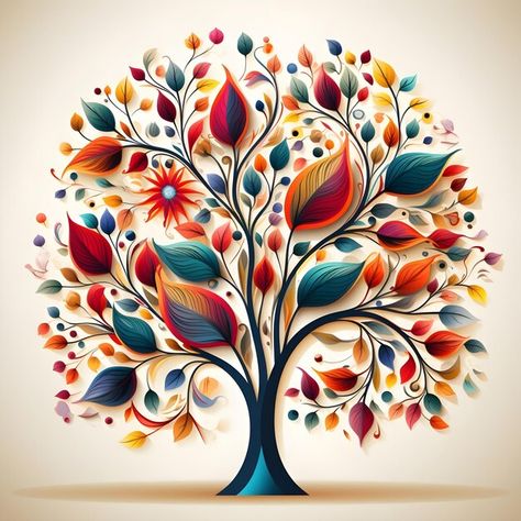 Photo beautiful tree of life digital art... | Premium Photo #Freepik #photo Quilling Trees, Tree Of Life Images, Quilt Tree, Birch Trees Painting, Tree Of Life Painting, Nature Collage, Tree Of Life Design, Rose Flower Pictures, Tree Of Life Art