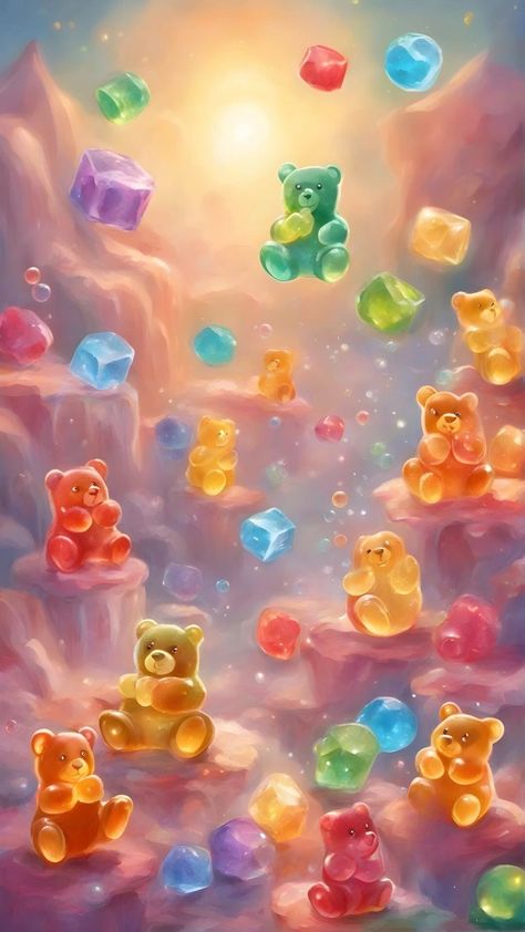 Gummy Bear Wallpaper Iphone, Cute Gummy Bears Wallpaper, Gummy Wallpaper, Gummy Bears Aesthetic, Gummy Bear Aesthetic, Gummy Bear Wallpaper, Gummy Bear Art, Cute Pineapple Wallpaper, Sugar Skull Wallpaper