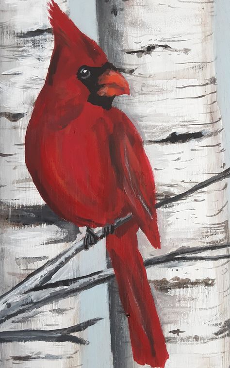 Christmas Paintings Landscape, Christmas Bird Painting, Painted Christmas Scenes On Wood, November Canvas Painting Ideas, Winter Animal Painting, Tole Painting Patterns Free Folk Art, Christmas Pictures To Paint, Winter Acrylic Painting Ideas, Easy Bird Painting Acrylics