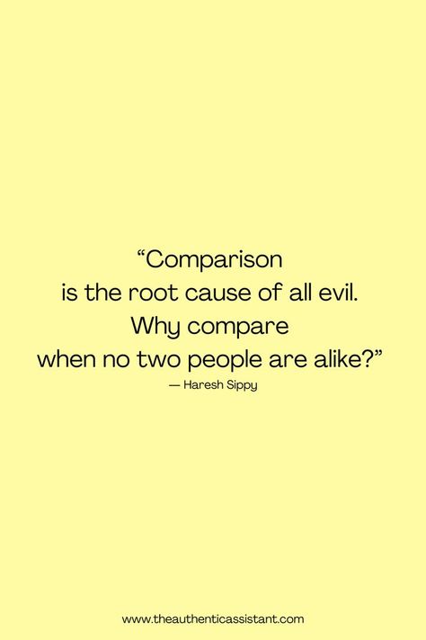 Comparison is the root cause of all evil. Each person is different and on a different path in life. Read the post here for more quotes to help you stop comparing yourself to others Simple Short Quotes, Comparison Quotes, Wise Quotes About Life, Stop Comparing Yourself To Others, Short Positive Quotes, Compare Quotes, Comparing Yourself, Stop Comparing, Dear Self Quotes