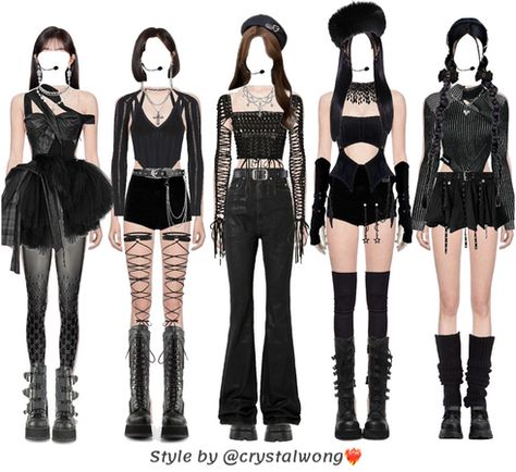 Black Beret Hat, Concert Clothes, Black Thigh Boots, K Pop Fashion, Black Leg Warmers, Cottagecore Wallpaper, Yeezy Black, Stage Clothes, Kpop Fits