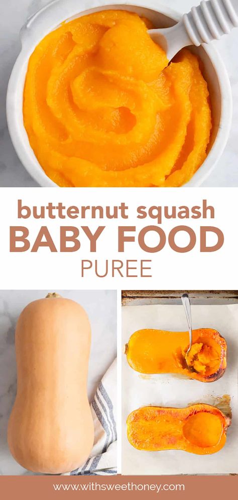 Butternut Squash For Baby, Squash Baby Food Recipe, Recipe Using Butternut Squash, How To Make Squash, Butternut Squash Baby Food, Sweet Potato Baby Food, Easy Homemade Baby Food, Baby Food Puree, Frozen Butternut Squash