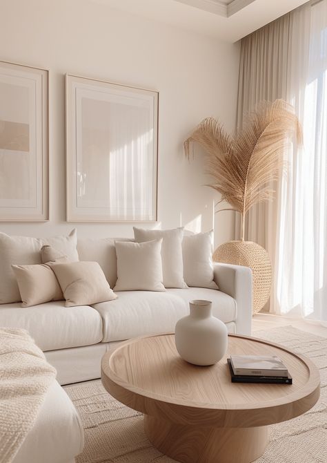 Beige Living Room Decor, Beige Living Rooms, Apartment Living Room Design, Living Room Design Inspiration, Neutral Living Room, Home Design Living Room, White Living Room, Decor Home Living Room, Living Room Style