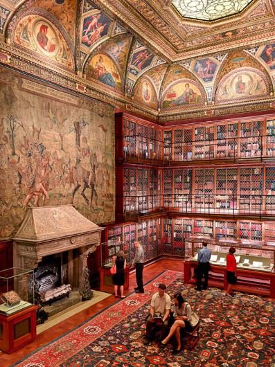 The Morgan Library, New York City, USA Library New York, Unique Library, Cozy Library, Old Libraries, Private Library, Dream Library, Beautiful Library, Library Aesthetic, Red Room