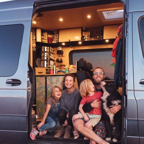 This Family Has Been Living on the Road for 7 Years! #VanLife Van Living Family Of 4, Camper Vans For Family Of 4, Van Life Family Of 4, Camper Van For Family Of 5, Campervan Family Of 4, Camper Van Family Of 4, Camper Van For Family, Van Life Family, Camper Van Family