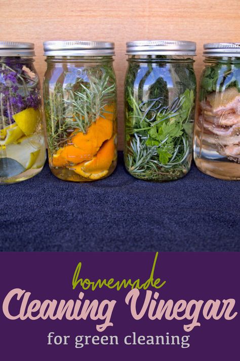 4 easy recipes for infused homemade cleaning vinegar Vinegar Cleaning Spray, Diy Vinegar, Cleaning Vinegar, How To Make Vinegar, Diy Cleaning Spray, Infused Vinegars, Vinegar Cleaner, Natural Cleaning Solutions, Homemade Cleaning Supplies