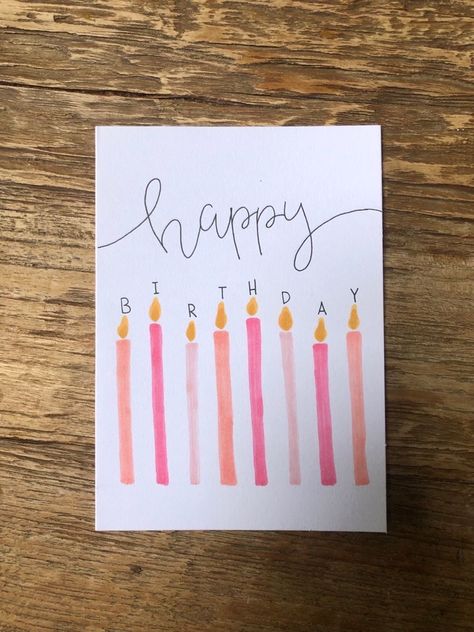 Pink Bday Card Ideas, Birthday Card Ideas Preppy, Cute Easy Birthday Card Ideas, Aesthetic Homemade Birthday Cards, Simple Birthday Cards Diy, Simple Homemade Birthday Cards, Preppy Birthday Card Ideas, Simple Handmade Birthday Card Ideas, Pink Birthday Card Ideas