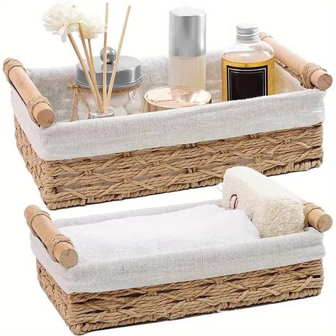 Basket For Bathroom, Bath Basket, Organizer Baskets, Rope Storage Basket, Decorative Storage Bins, Rope Storage, Kitchen Basket Storage, Bathroom Basket Storage, Toilet Paper Storage