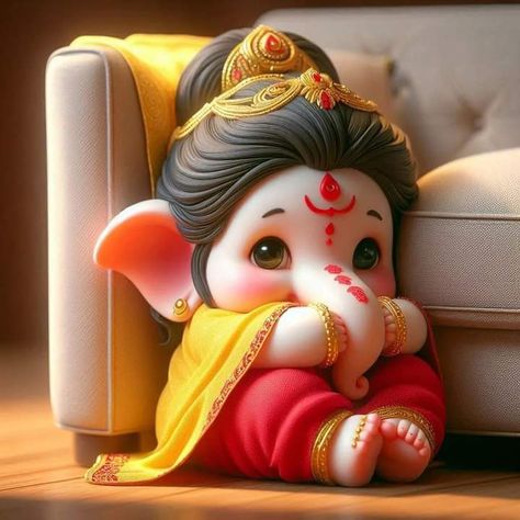 Doraemon Theme Birthday Decoration, Bal Ganesh Cute, Baby Ganesha Murti, Ganesha Artwork, Ganpati Bappa Wallpapers, Ganesh Lord, Shri Ganesh Images, Baby Ganesha, Ganesh Photo