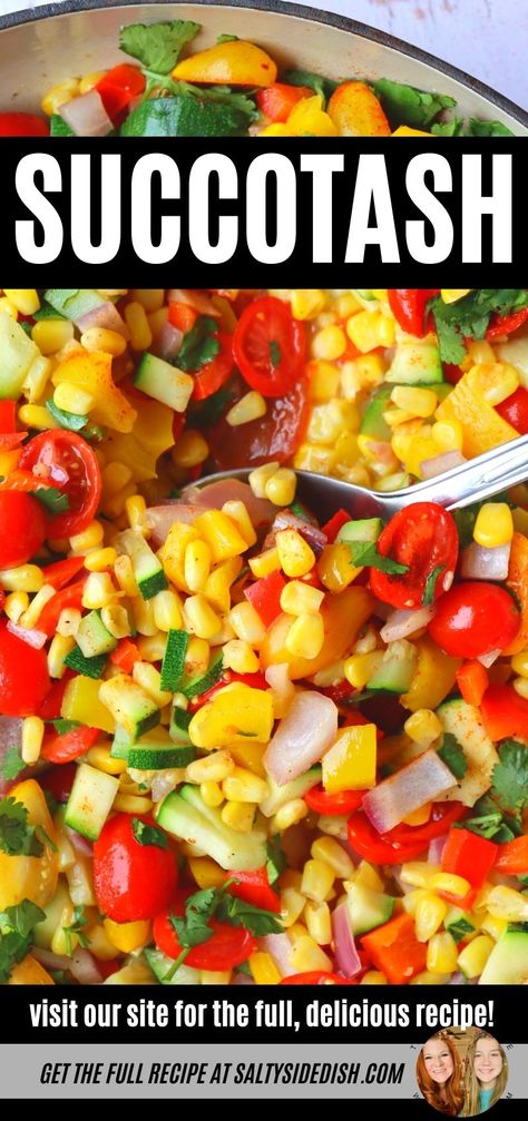 Hot Corn Side Dish, Corn Red Pepper Side Dish, Corn Bell Pepper Side Dish, Orka And Tomatoes Corn, Corn And Peppers Side Dishes, Southern Succotash Recipe, Corn And Tomatoes Side Dish, Sucatash Recipe Simple, Zucchini Succotash