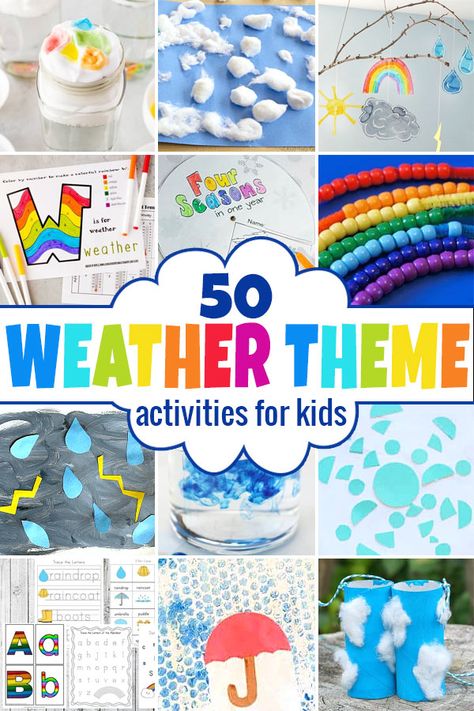 Weather Theme Activities, Theme Activities For Kids, Weather Lesson Plans, Weather Unit Study, Weather Experiments, Weather For Kids, Weather Activities Preschool, Weather Activities For Kids, 123 Homeschool 4 Me