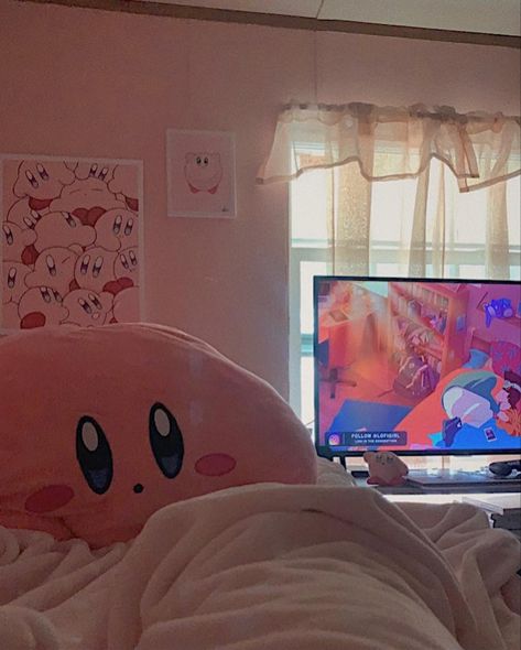 Kirby Furniture, Kirby Room, Mario Images, Kirby Aesthetic, Gacha Eyes, Room Things, Pretty Room, Nintendo Games, Bean Bag