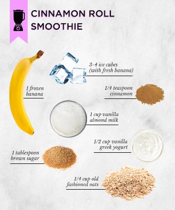 Cinnamon Roll Smoothie Cinnamon Roll Smoothie, Cinnamon Bun Smoothie, Cinnamon Smoothie Recipes, Recipes For Old Bananas, Almond Milk Smoothie Recipes, Banana Yogurt Smoothie, Cinnamon Drink, Cinnamon Smoothie, Greek Yogurt Smoothie