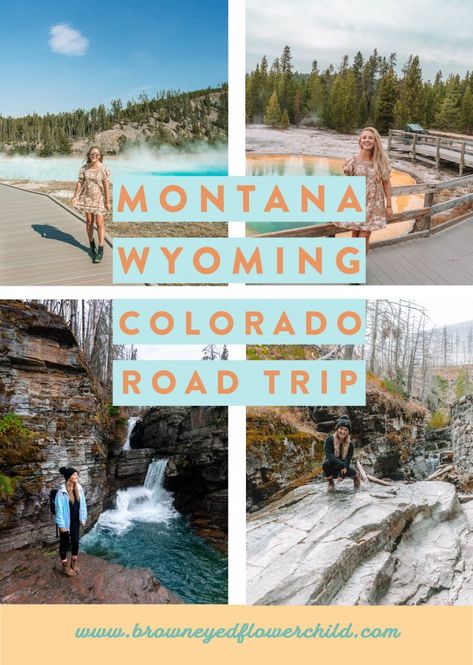 A great road trip route in the American West is through the states of Montana, Wyoming and Colorado. Discover the best route and itinerary to take on this trip. #USARoadTrip #AmericanWest #Montana #Wyoming #Colorado Montana Road Trip Aesthetic, Montana Vacation Itinerary, Montana Road Trip Itinerary, Wyoming Montana Road Trip, Wyoming Travel Road Trips, Montana Road Trip, Colorado Road Trip, Yellowstone National Park Vacation, Wyoming Vacation