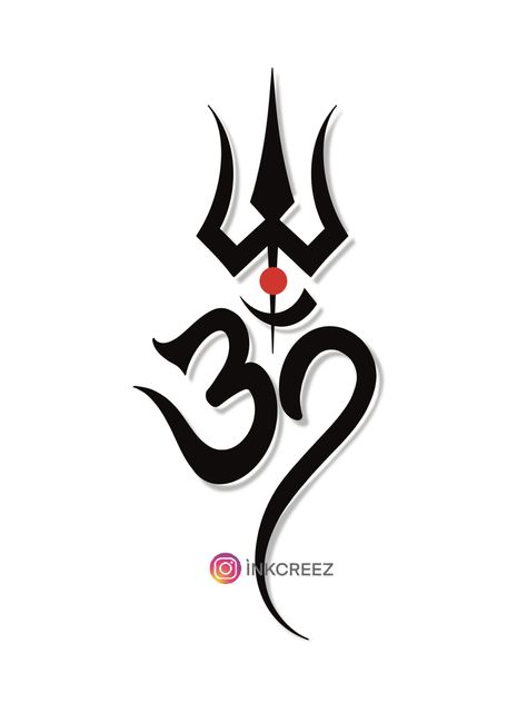 Tattoo design Om And Trishul Tattoo Designs, Thrisul Tattoo Ideas, Om And Trishul Tattoo, Omm Design Tattoo, Om Trishul Tattoo Design, Om Tatoos Design, Om With Trishul Tattoo Design, Trisula Tattoo Design, Ohm Tattoo Design