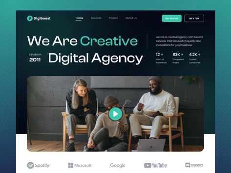 Hero Section Design, Agency Website Inspiration, Creative Agency Website, Web Design Creative, Hero Section, Marketing Agency Website, Section Design, Website Banner Design, Agency Website Design