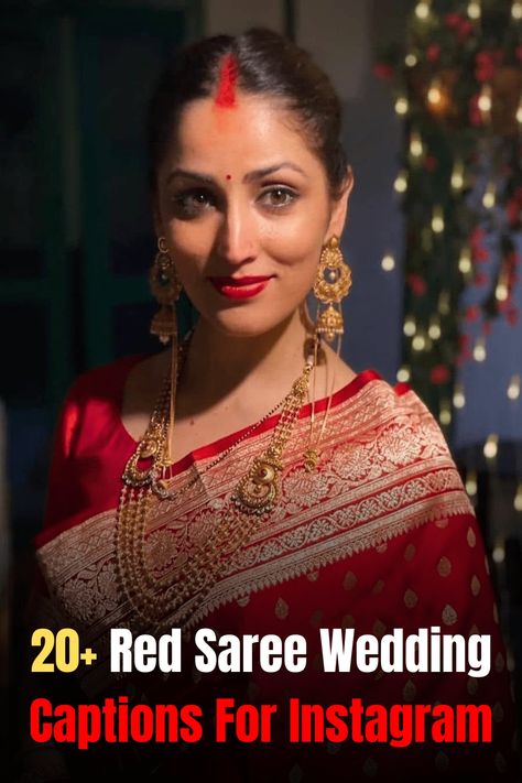 Red Saree Wedding captions and Quotes for Instagram Red Lehenga Captions For Instagram, Red Saree Quotes, Red Saree Quotes For Instagram, Red Saree Caption For Instagram, Indian Wedding Captions For Instagram, Saree Love Captions, Traditional Saree Captions For Instagram, Red Saree Bridal, Lehenga Captions For Instagram