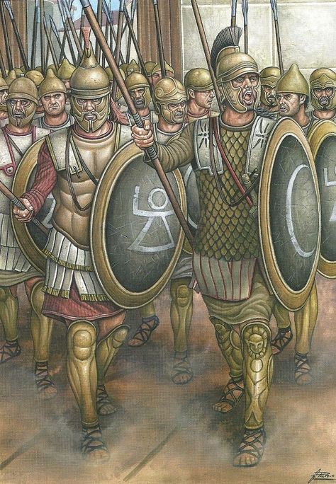 The Sacred Band. Trained from an early age to be tough phalanx spearmen, these men were from wealthy Carthaginian families, and as such had extremely good equipment. They were trained from birth to be great warriors and they were able to afford high quality armor and weapons. They fought as a traditional phalanx organized in the Hellenic style. Carthage, Ancient Carthage, Punic Wars, Warrior Art, Historical Warriors, Greek Warrior, Empire Romain, Ancient Warfare, Medieval Period