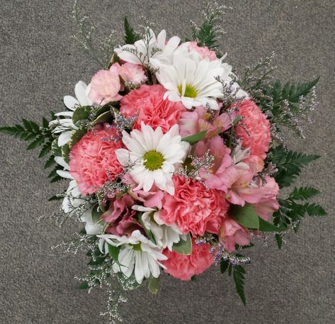 Pink Carnation Flower Arrangements, Flower Bouquet With Carnations, Chrysanthemum And Carnation Bouquet, Daisy And Carnation Bouquet, Light Pink Prom Flowers, Light Pink Prom Bouquet, Pink Prom Flowers Bouquet, Pink And White Prom Bouquet, Pink Prom Bouquet