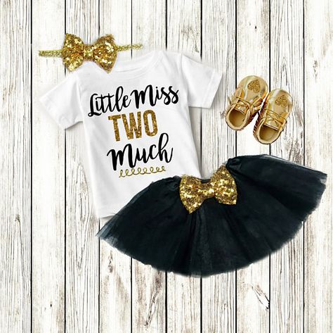 She is Little Miss Two Much!! How adorable is this outfit? You can choose to customize on a white long/short sleeve bodysuit or short sleeve tee shirt only or add add the accessories shown to complete her adorable outfit! Purchasing options and pricing are given in the drop down boxes on 2nd Birthday Outfit Girl, Two Year Old Birthday, 2nd Birthday Party For Girl, 2nd Birthday Outfit, Second Birthday Ideas, Custom Birthday Shirts, Girl 2nd Birthday, Birthday Girl Outfit