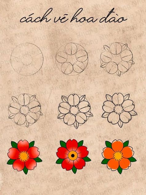 How To Draw Japanese Flowers, How To Draw Traditional, Sakura Japanese Tattoo, How To Draw Traditional Tattoos Step By Step, New School Japanese Tattoo, How To Draw Traditional Tattoos, Japanese Flowers Drawing, Japanese Sakura Tattoo, Flower Japanese Tattoo