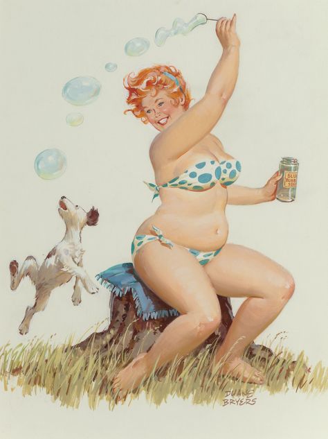 Duane Bryers (American, 1911-2012). Blue Bubble Soda, | Lot #71375 | Heritage Auctions Duane Bryers, Arte Pin Up, Bubble Birthday, Pin Up Vintage, Pinup Art, Happy Birthday Greeting Card, Vintage Pin Up, Pin Up Art, Vintage Pinup