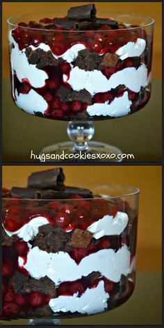 BLACK FOREST TRIFLE Yummy Brownie Recipes, Black Forest Trifle, Trifle Bowl Recipes, Bbq Dessert, Trifle Dessert Recipes, Trifle Desserts, Trifle Recipe, Fruit Dip, Cherry Pie Filling