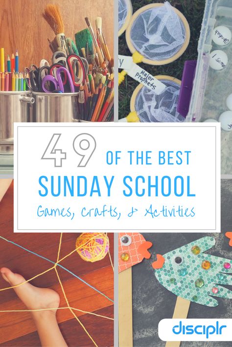 Kids often learn best when engaged in creative play, and with these easy activity ideas, you may have the most fun of all. Check out these fun and memorable activities that fit any Sunday school classroom! Sunday School Games For Kids, Kindergarten Sunday School, School Games For Kids, Free Sunday School Lessons, Sunday School Printables, Toddler Sunday School, Kids Church Activities, Sunday School Projects, Kids Church Lessons