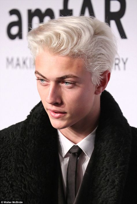 Draco Lucky Blue Smith Blonde, Lucky Blue Smith White Hair, Lucky B Smith, Luke Collins, Lucky Smith, White Hair Men, Brigitte Nielsen, Blue Smith, Scorpius Malfoy