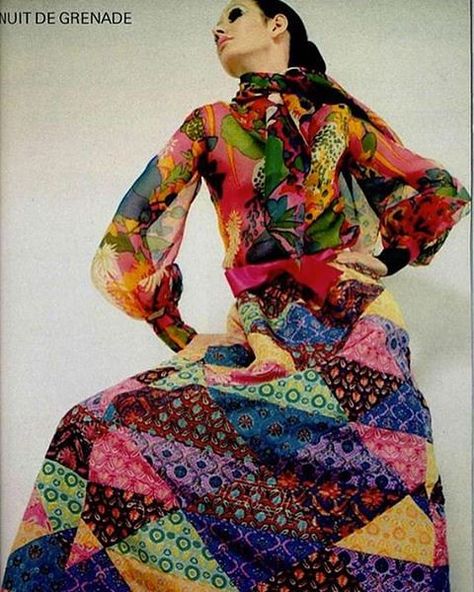 Yves Saint Laurent patchwork maxi dress, 1969. #yvessaintl… | Flickr Patchwork Clothes Fashion, 1969 Fashion, Patchwork Fashion, Ysl Saint Laurent, Patchwork Clothes, Fashion 1960s, 1970s Fashion, 1960s Fashion, Patchwork Dress