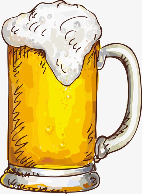 Watercolor Beer Painting, Beer Mug Drawing, Beer Artwork, Beer Drawing, Beer Clipart, Beer Cartoon, Beer Painting, Beer Images, Mug Of Beer