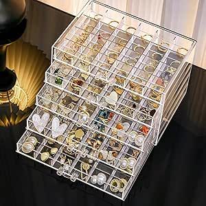 Vanity Jewelry Organization, Earring Box Diy, Earrings Storage Ideas, How To Organize Jewelry, How To Store Earrings, Closet Jewelry Organization, Organizing Jewelry Ideas, Jewlrey Organization, Earring Storage Ideas