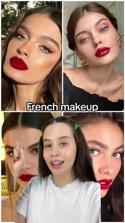 Paris Makeup French Beauty, French Makeup Tutorial, Parisian Makeup Look, Parisian Makeup, French Girl Makeup, Soft Wedding Makeup, French Makeup, Red Lips Makeup Look, Classic Makeup