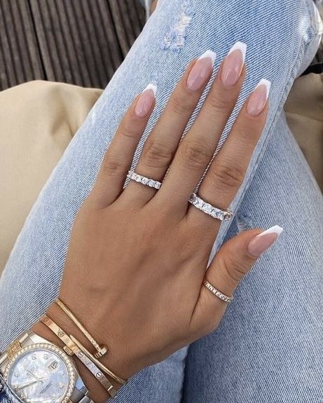 Coffin Nails: 40+ Absolutely Special Designs That Give A Shine To Your Hands Simple Elegant Nails Coffin, Nails Design Coffin Shape, Cute Nails Coffin Shape, Coffin Vs Ballerina Nails Shape, Wedding Nails For Bride Coffin Shape, Nail Design Coffin Shape, White Nails Ideas Coffin, Wedding Nails Coffin Shape, Graduation Nails Coffin