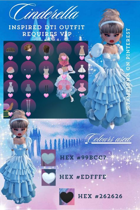 Dress To Impress Outfits Prince/princess, Dress To Impress Roblox Outfits Ideas Theme Prince Or Princess, Cinderella Dti Outfit, Cinderella Dti Fit, Cinderella Outfits For Disney, Dti Theme Princess Or Prince, Dti Theme Disney Princess, Dti Disney Princess Outfit Theme, Dress To Impress Theme Disney Princess