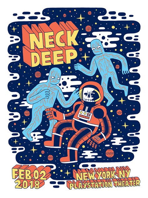 Gig Poster, Pop Punk Bands, Punk Poster, Poster Photography, Neck Deep, Tame Impala, Vertical Poster, Poster Layout, Collage Poster