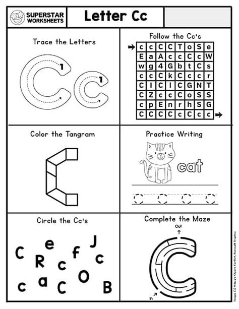 Letter C Worksheets - Superstar Worksheets C Worksheet, Letter Formation Worksheets, Letter C Worksheets, Letter P Worksheets, Free Alphabet Printables, Free Printable Alphabet Worksheets, Letter B Worksheets, Letter A Coloring Pages, Alphabet Letter Worksheets