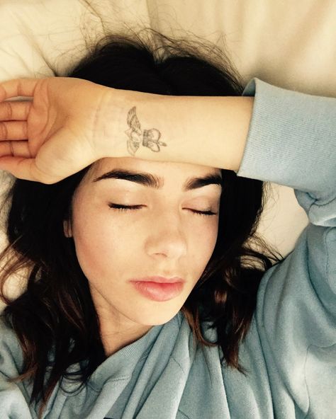 Daily Lily Collins Lily Collins, Best Celebrity Tattoos, Lily Collins Hair, Celebrity Tattoos, Teen Vogue, Hollywood Celebrities, Famous Celebrities, Tattoos With Meaning, New Tattoos