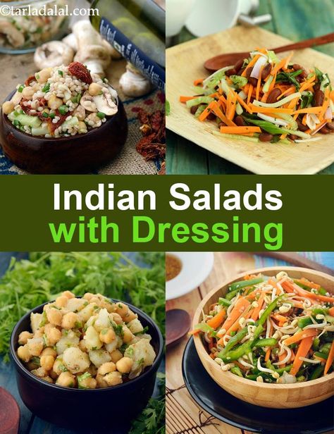 200 Indian Salads with Dressing Recipes, Veg Salad with Dressing Salad Carrot, Salad Mexican, Veg Salad Recipes, Indian Salad, Raisin Salad, Diet Salad Recipes, Veg Salad, Dressing Healthy, Indian Salads