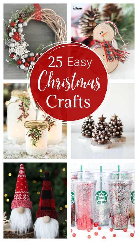 25 Cute and Easy Christmas Crafts to make this holiday season. Fun ideas for kids and adults. Natal, Diy Christmas Crafts To Sell, Christmas Crafts To Make And Sell, Easy Holidays Crafts, Christmas Crafts To Sell, Christmas Crafts For Adults, Diy Crafts For Adults, Christmas Crafts To Make, Crafts Easy