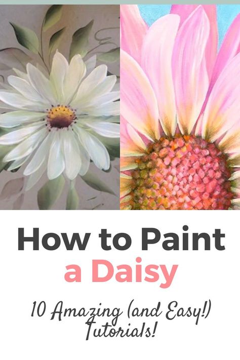 How to Paint a Daisy Easy Step by Step, 10 great tutorials! Learn How to Paint Daisy Flower with the Best Online Video Tutorials with Acrylic, Watercolor and many more techniques! Painting Ideas on Canvas with Acrylic Paint, oil, pencil, watercolors, and many more painting techniques! How To Paint A Daisy Step By Step, How To Paint Flowers With Acrylic Paint, Acrylic Paint Flowers Easy Step By Step, Easy Acrylic Painting Ideas For Beginners Step By Step Flower, Paint A Flower Easy, Painting A Flower, How To Paint A Daisy, Painted Daisies, How To Paint Daisies