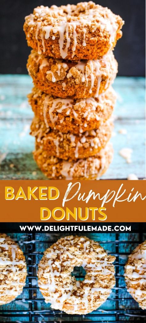 Pumpkin Coffee Cake Donuts {The BEST Pumpkin Spice Donuts!} Donuts At Home, Pumpkin Donuts Recipe, Spice Cake Mix And Pumpkin, Pumpkin Coffee Cake, Pumpkin Doughnut, Pumpkin Spice Cheesecake, Pumpkin Crunch, Baked Donut Recipes, Pumpkin Spice Donut