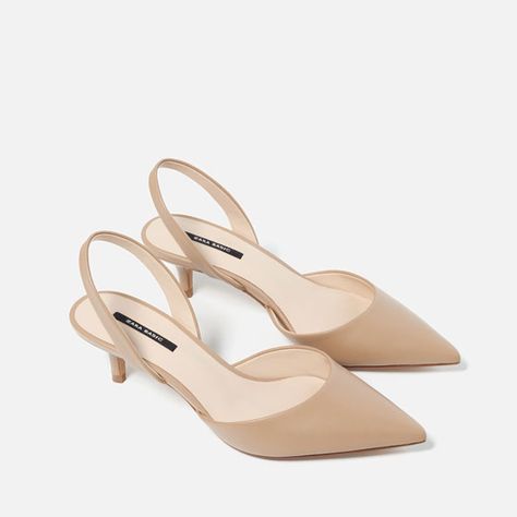 Image 6 of MEDIUM HEEL SLINGBACK SHOES from Zara Hak Tinggi, Office Shoes Women, Mid Heel Shoes, Classy Shoes, Girly Shoes, Aesthetic Shoes, Slingback Shoes, Elegant Shoes, Womens Shoes High Heels