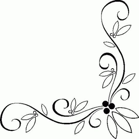 Border,Corner,Center Floral Patterns for Your Embroidery Works ... Corner Borders Designs, Floral Corner Border, Corner Embroidery Designs, Clipart Borders, Corner Pattern, Corner Border, Beautiful Borders, Corner Borders, Colorful Borders Design