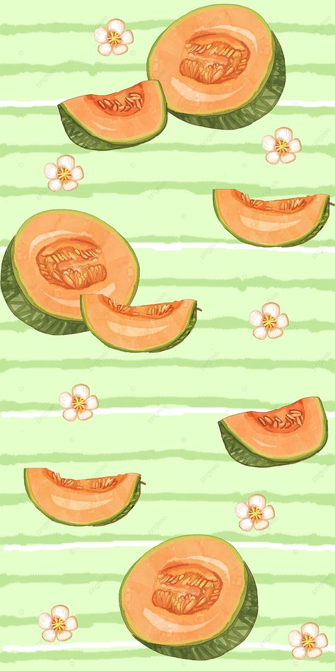 Fruits Watercolor, Melon Wallpaper, Background Fruit, Cantaloupe Wallpaper, Juice Wallpaper Fruit, Fruit Background Design, Fruit Background Wallpapers, Summer Fruit Background, Cantaloupe Fruit