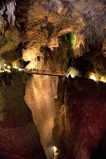 Škocjan Caves, Slovenia. How can anyone deny there is a divine creator!?  What an amazing God we have! Caves And Caverns, Real Estat, Palawan, Incredible Places, A Bridge, Places Around The World, Places I Want To Go, Slovenia, Amazing Places