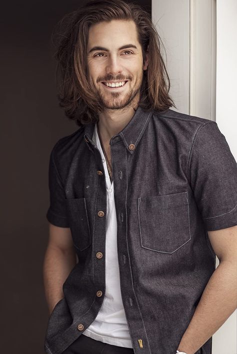 Chris McNally Long Hairstyle Men, Men Haircut Long, Long Haircuts For Men, Beards Styles, Wavy Long Hair, Chris Mcnally, Long Haired Men, Long Hair Men, Long Sleek Hair