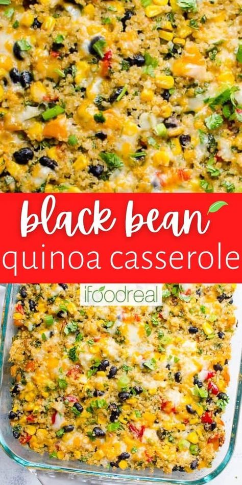 No Cheese Recipes Dinners, Vegetarian Mexican Crockpot Recipes, Black Bean Quinoa Casserole, Casserole With Corn, Quinoa Casserole Recipes, Healty Meals, Vegetarian Casserole Recipes, Bean Quinoa, Quinoa Recipes Easy