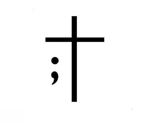 Cross Semi Colon Tattoo, Cross And Semicolon Tattoo, Cross Semicolon Tattoo, Saved Tattoo Christian, Redeemed Tattoo, Simplicity Tattoos, Colon Tattoo, Meaningful Wrist Tattoos, Baby Tattoo Designs